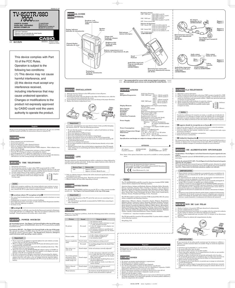 Casio 850TR/900 User manual Casio 850TR/900 User manual