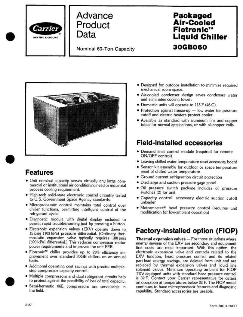 Carrier PACKAGED AIR COOLED FLOTRONIC 30GB060 Advance product data