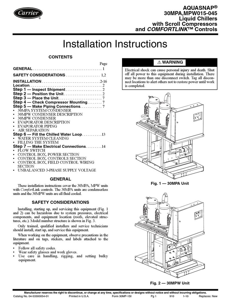 Carrier AQUASNAP 30MPA User manual