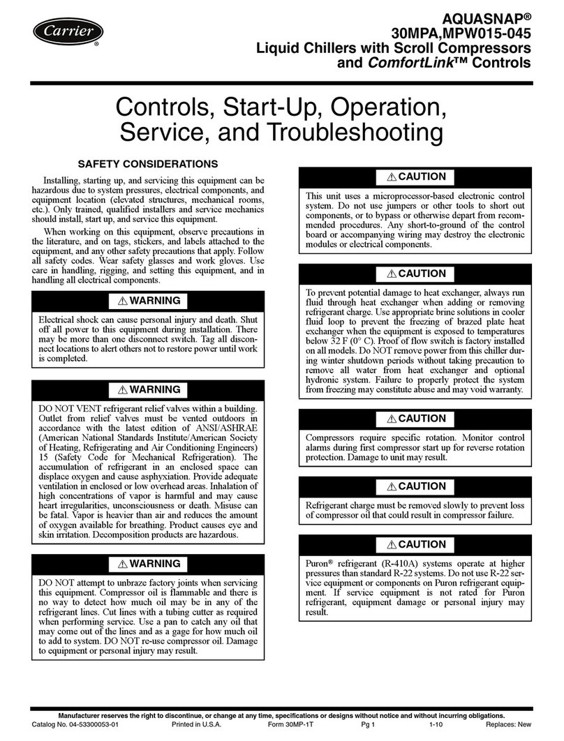 Carrier AQUASNAP MPW015-045 Operation manual