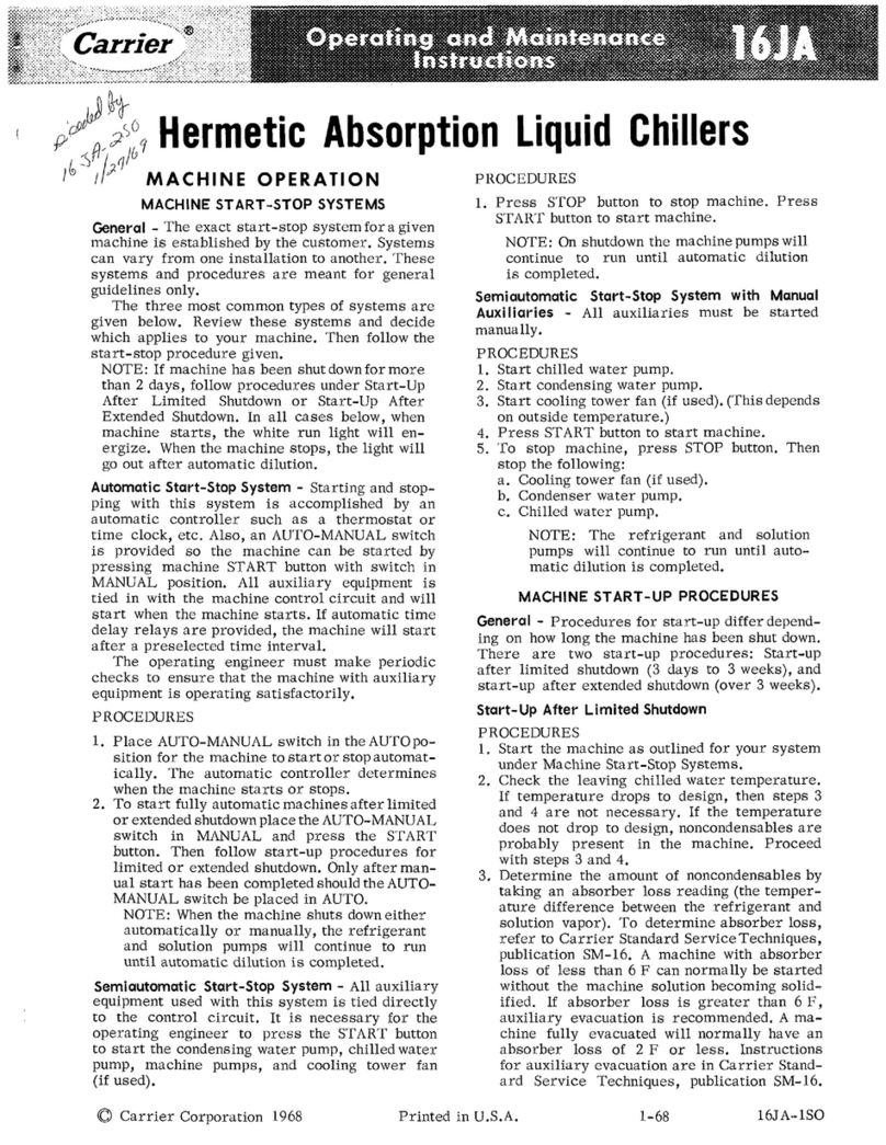Carrier 16JA Operating manual