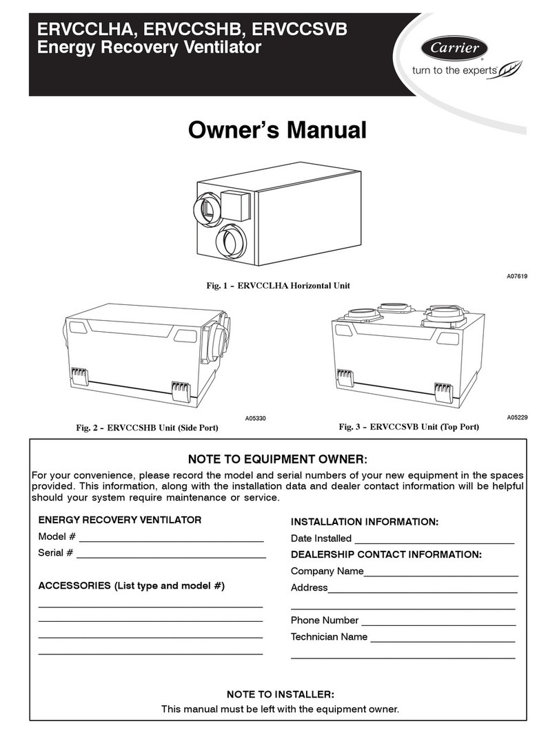 Carrier ERVCCLHA User manual