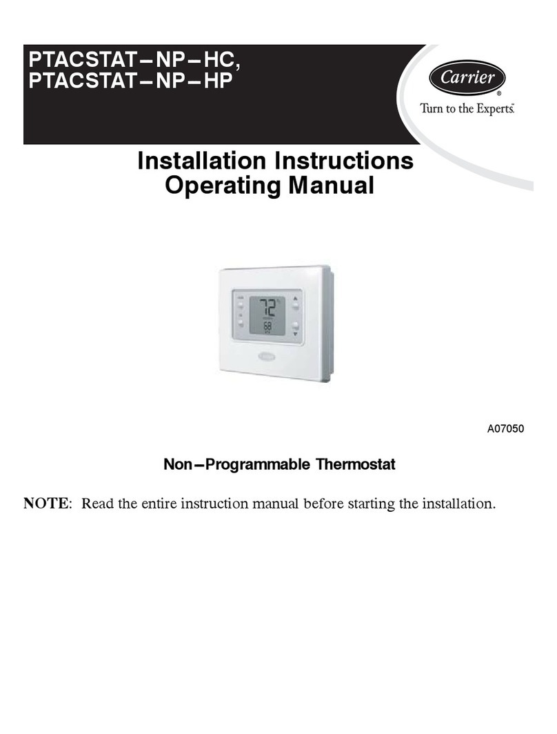 Carrier PTACSTAT-NP-HP Installation & operating manual