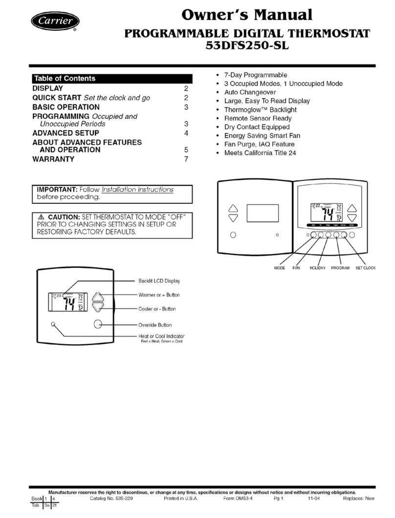 Carrier 53DFS250-SL owner's manual