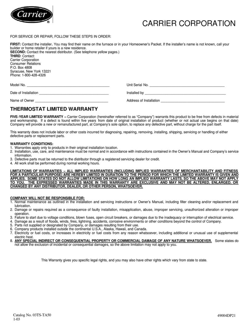 Carrier 49004DP21 Parts list manual