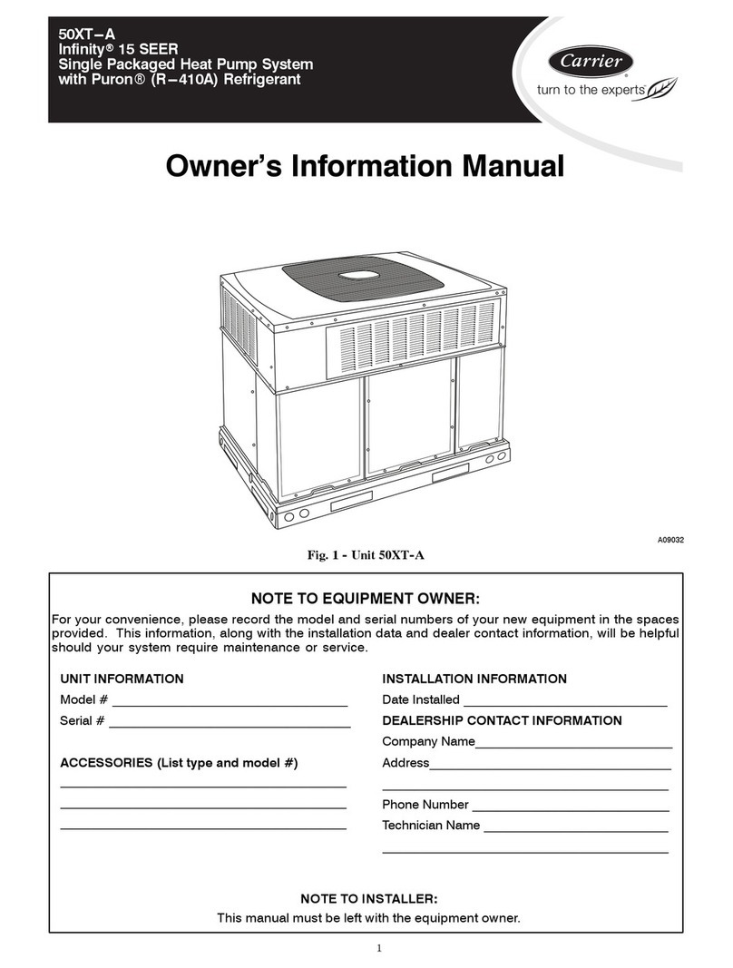 Carrier INFINITY 50XT-A Instruction Manual