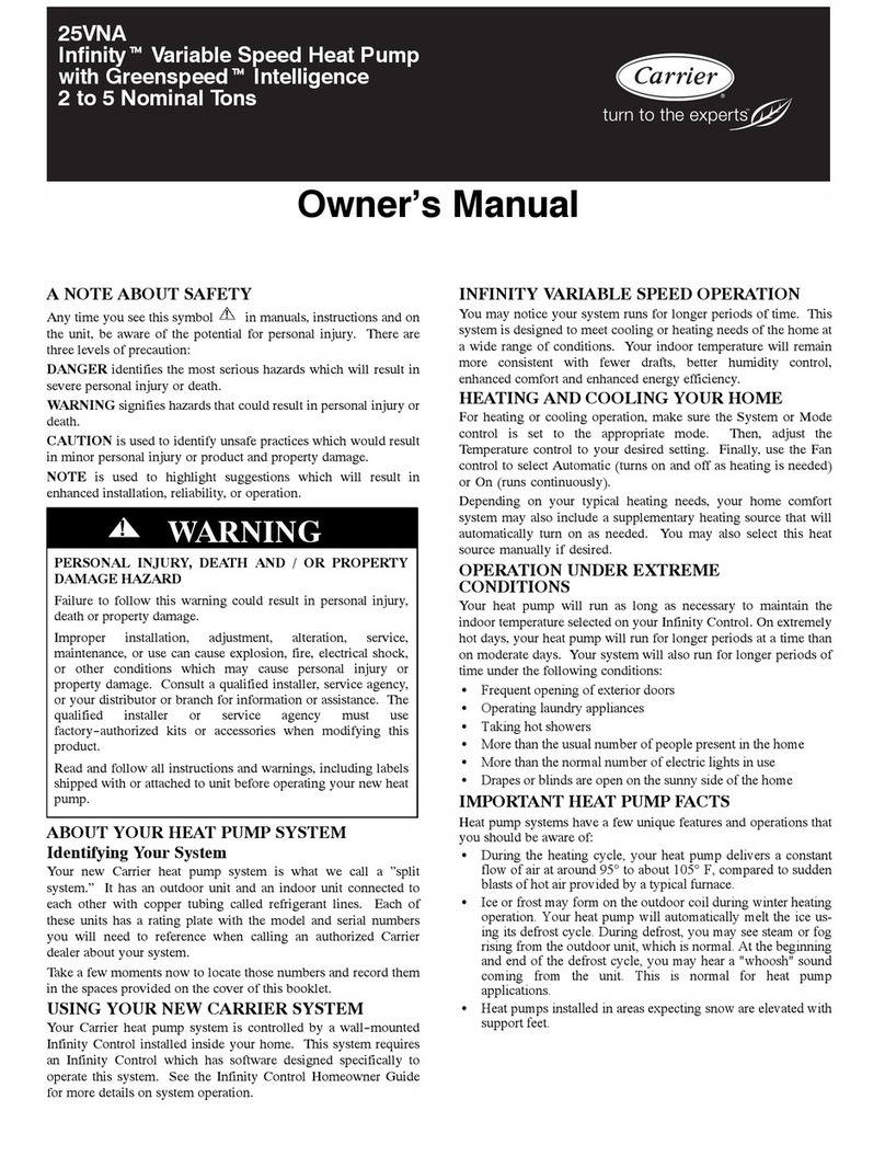Carrier 25VNA owner's manual Carrier 25VNA owner's manual