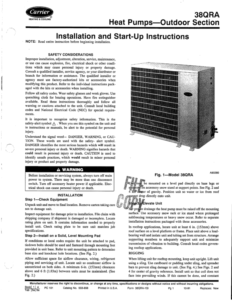 Carrier CARRIER HEATING AND COOLING 38QRA Instructions and recipes