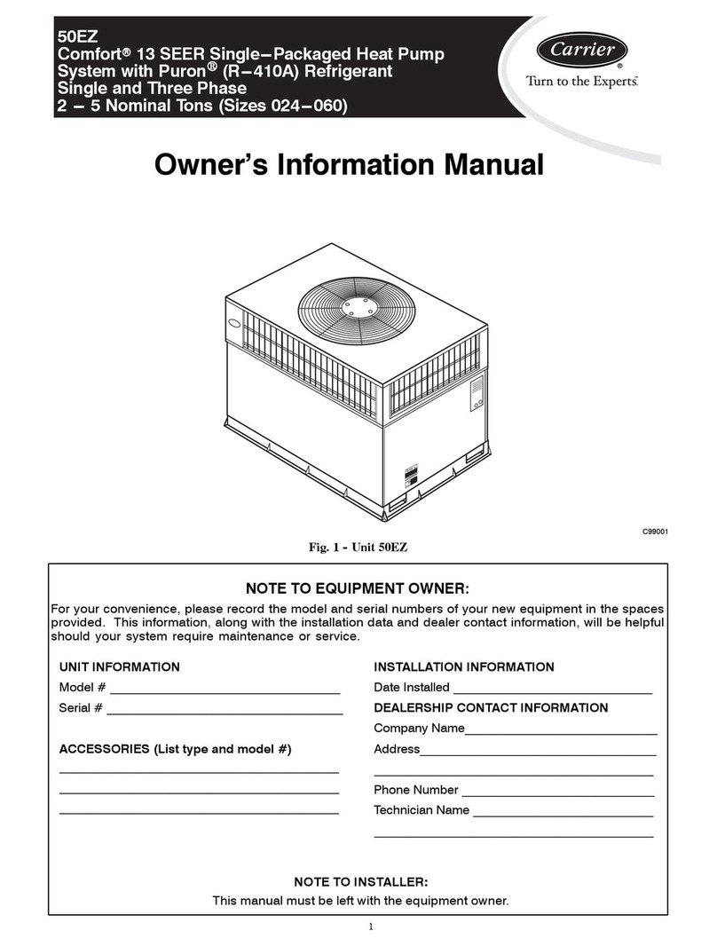 Carrier COMFORT 13 50EZ Owner's information manual