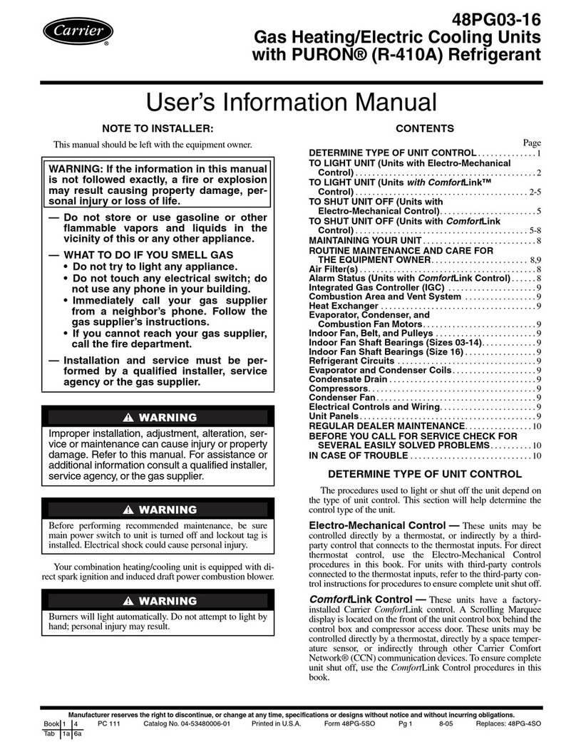 Carrier 48PG03---16 User's information manual