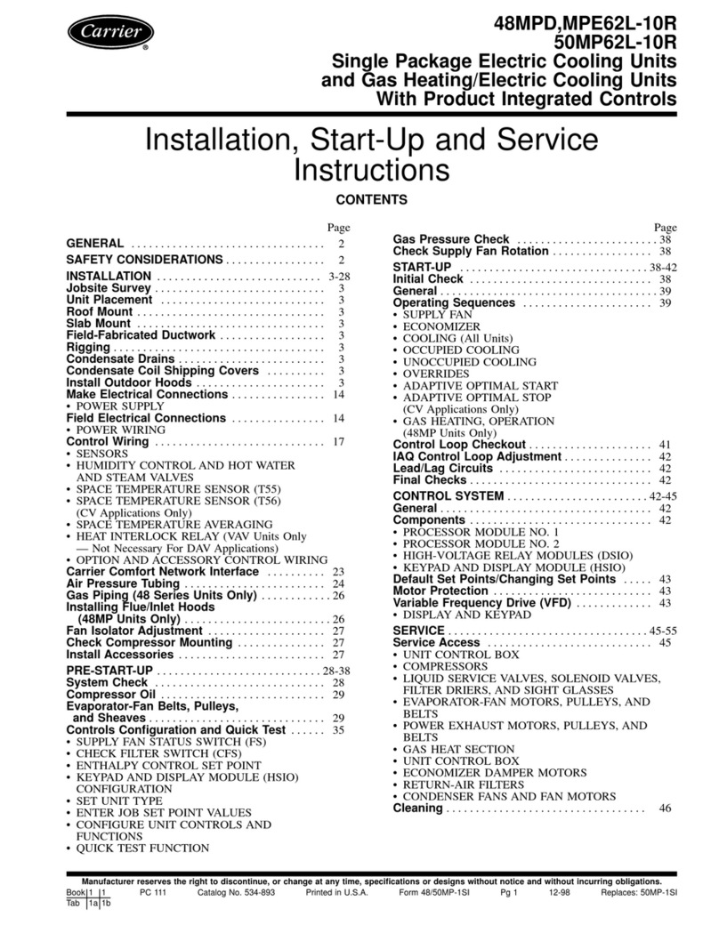Carrier 48MPD Installation, Start-Up and Service Instructions