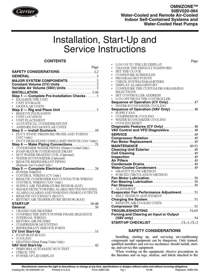 Carrier OMNIZONE 50BV020-064 Installation and service instructions