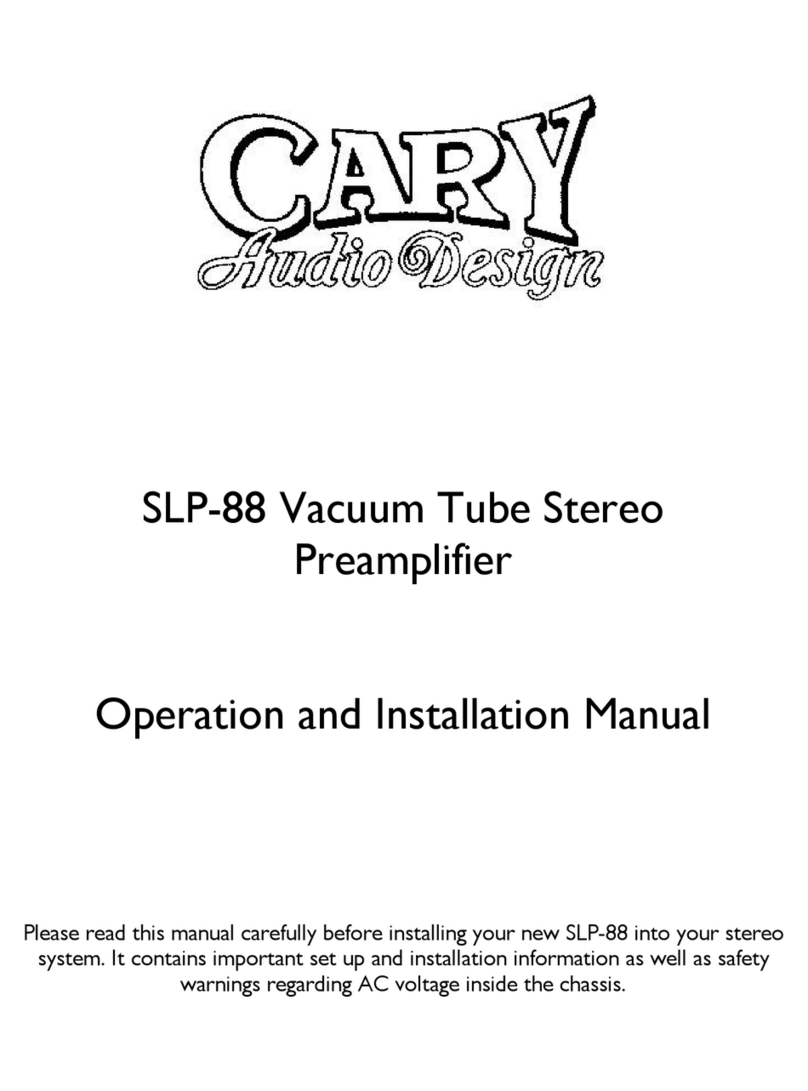 Cary Audio Design SLP-88 Specification sheet