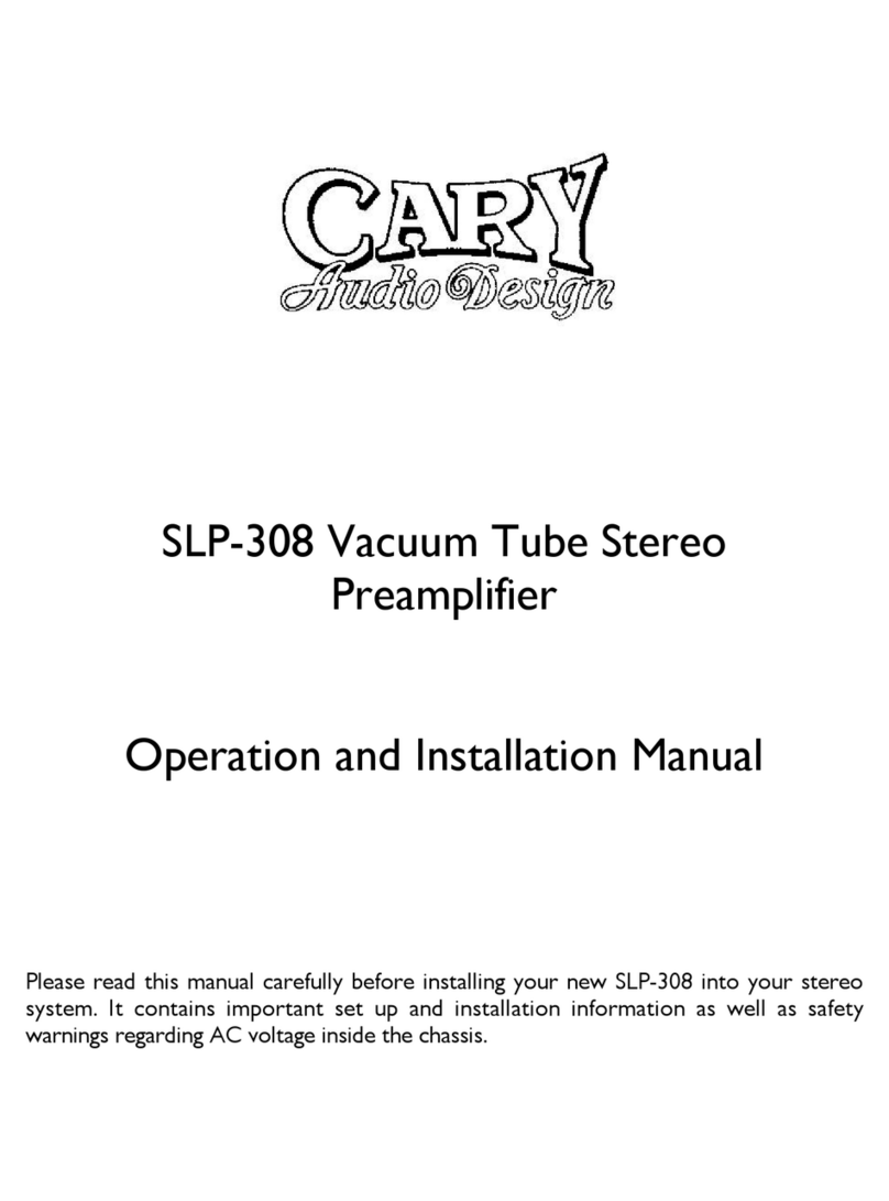 Cary Audio Design SLP-308 Specification sheet
