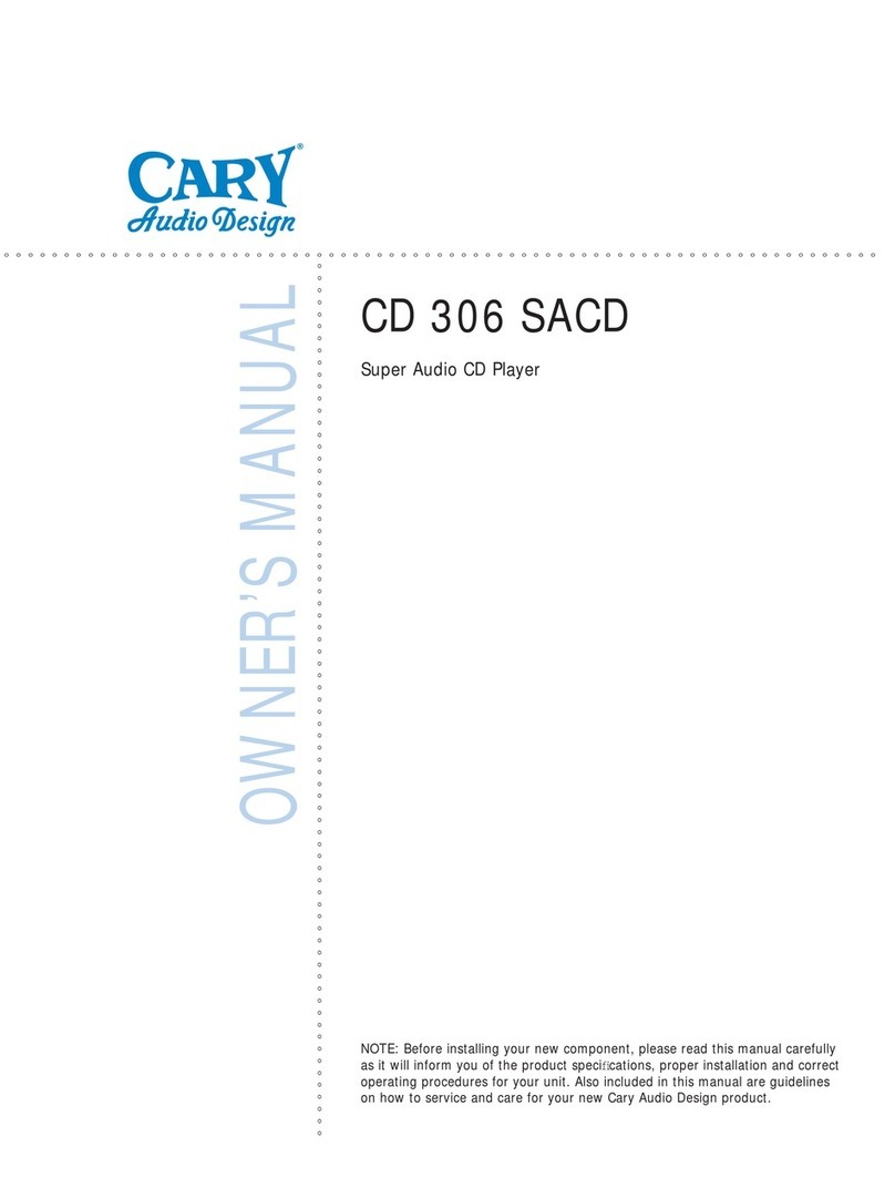 Cary Audio Design Audio CD Player User manual