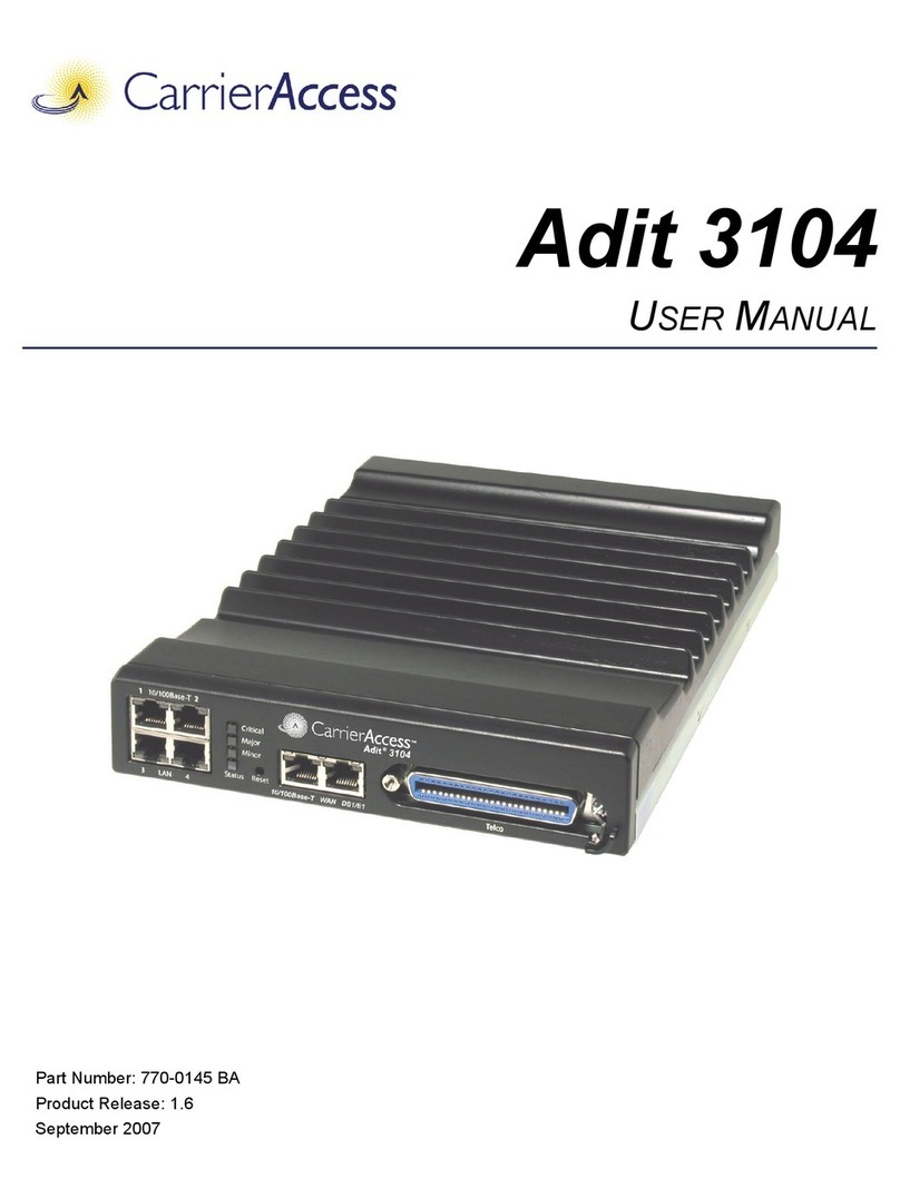 Carrier Access Network Device Adit 3104 User manual