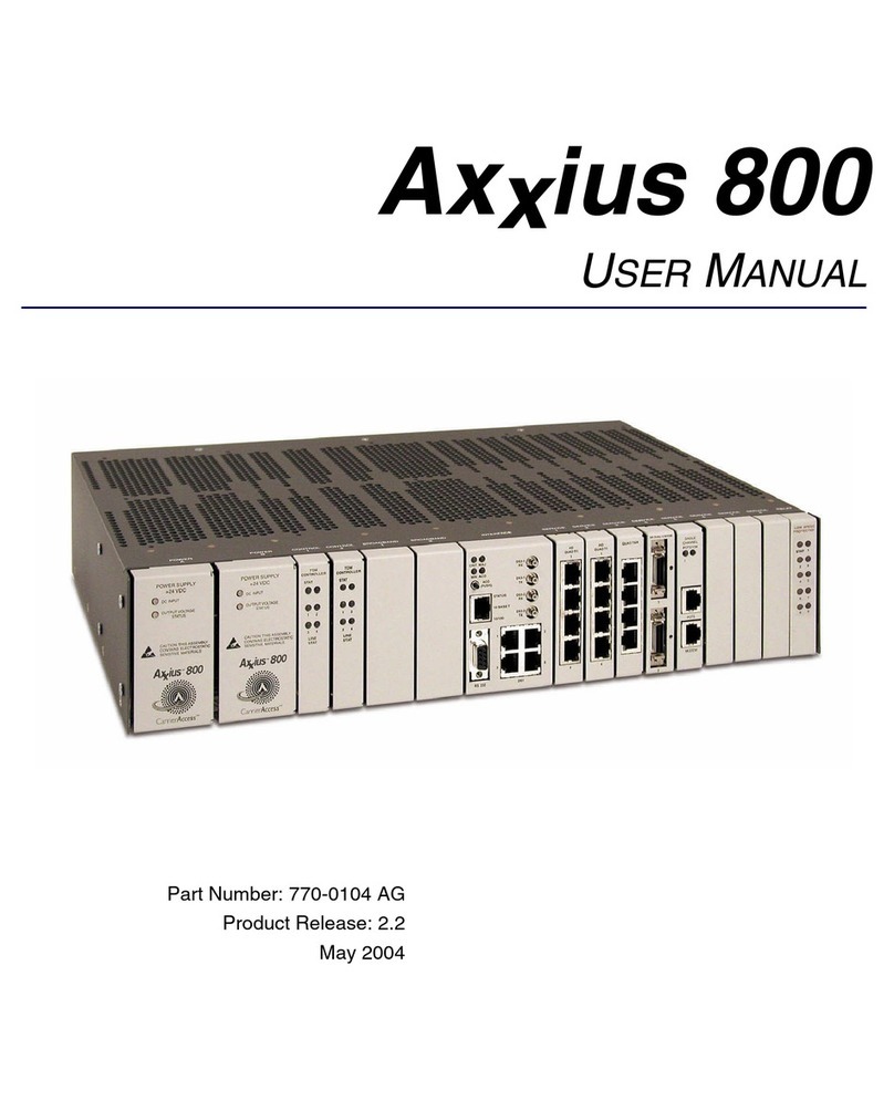 Carrier Access Network Device Axxius 800 user manual