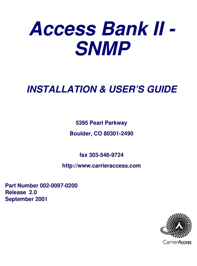 Carrier Access Access Bank II SNMP Installation and user guide