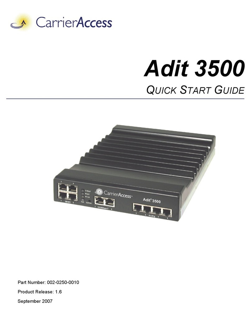 Carrier Access Adit 3500 quick start guide