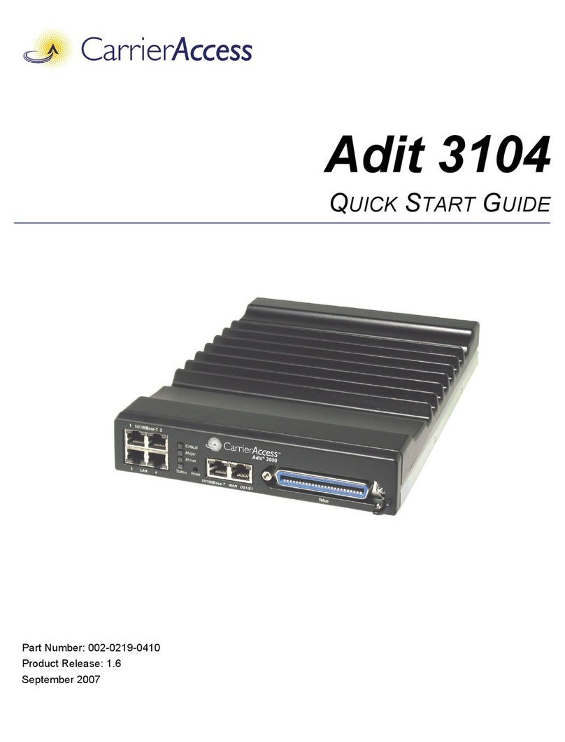 Carrier Access Bridge/Router 3104s User manual