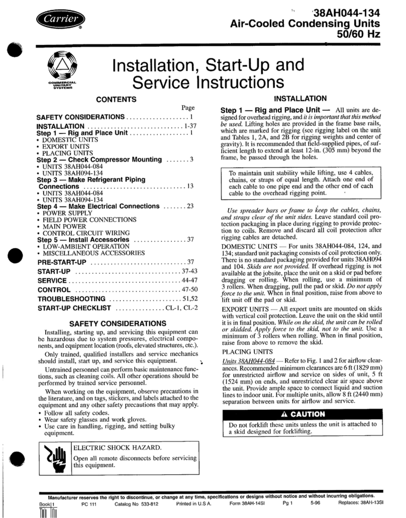 Carrier 38AH044 38AH044-134 Quick guide