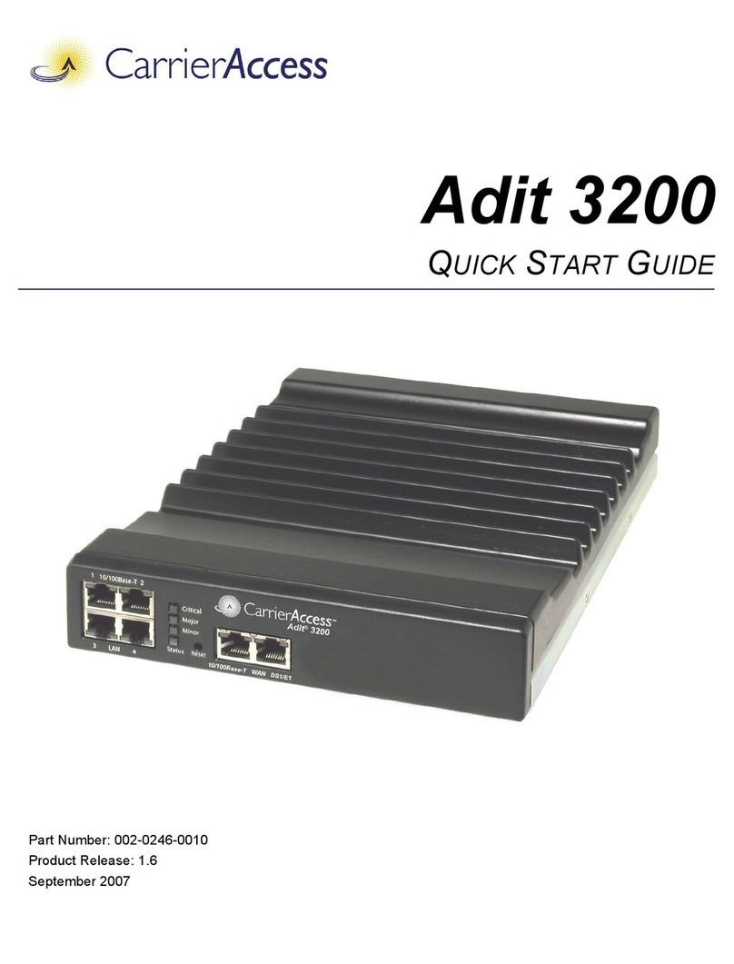 Carrier Access Adit 3200 quick start guide