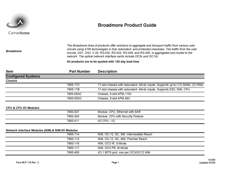Carrier Access Broadmore 7665-17C Product guide
