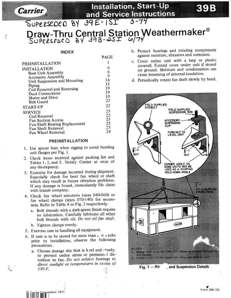 Carrier WEATHERMAKER 39B user manual
