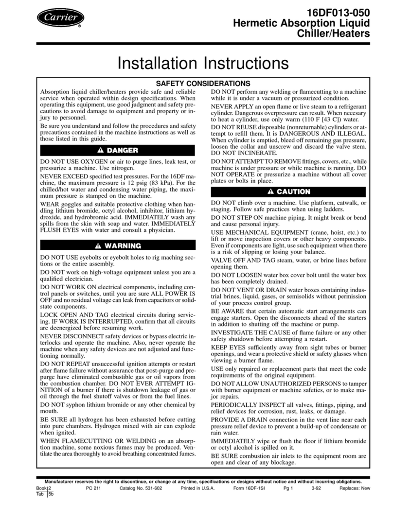 Carrier 16DF013-050 User manual