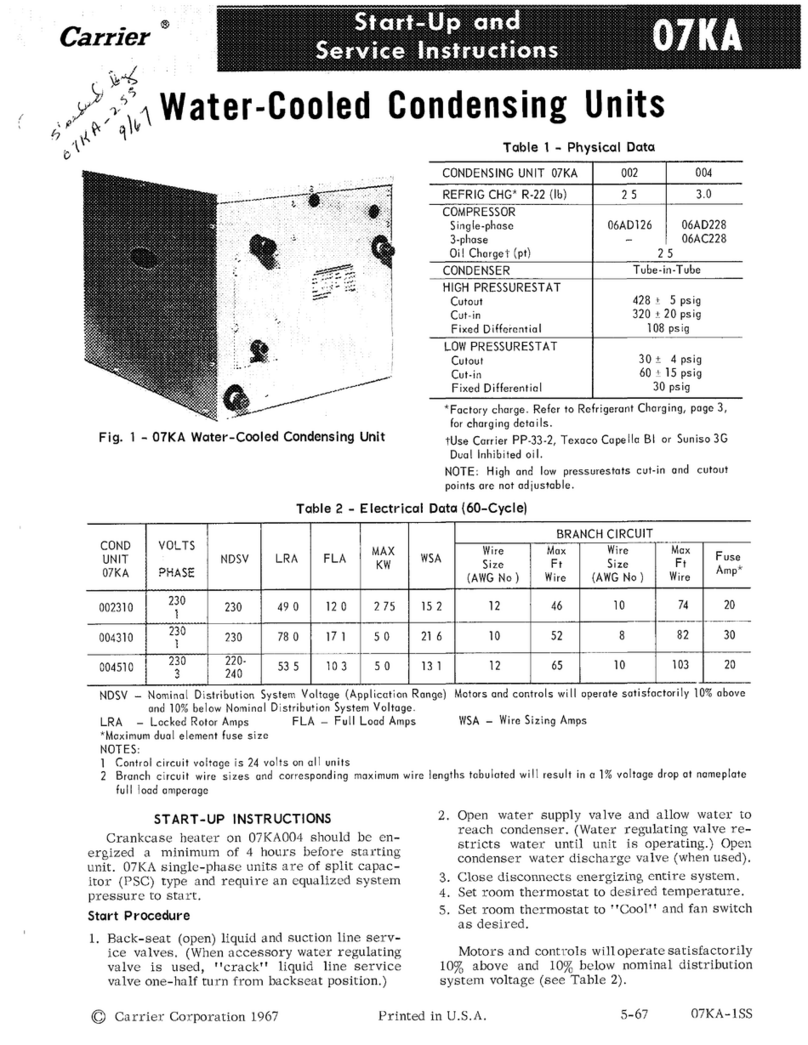 Carrier 07KA Operating instructions Carrier 07KA Operating instructions