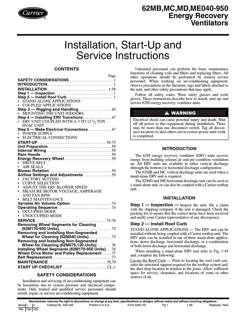 Carrier 62MB Dimensions and installation guide