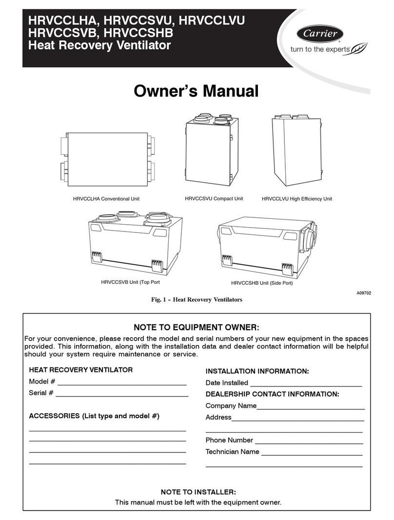 Carrier HRVCCLHA User manual