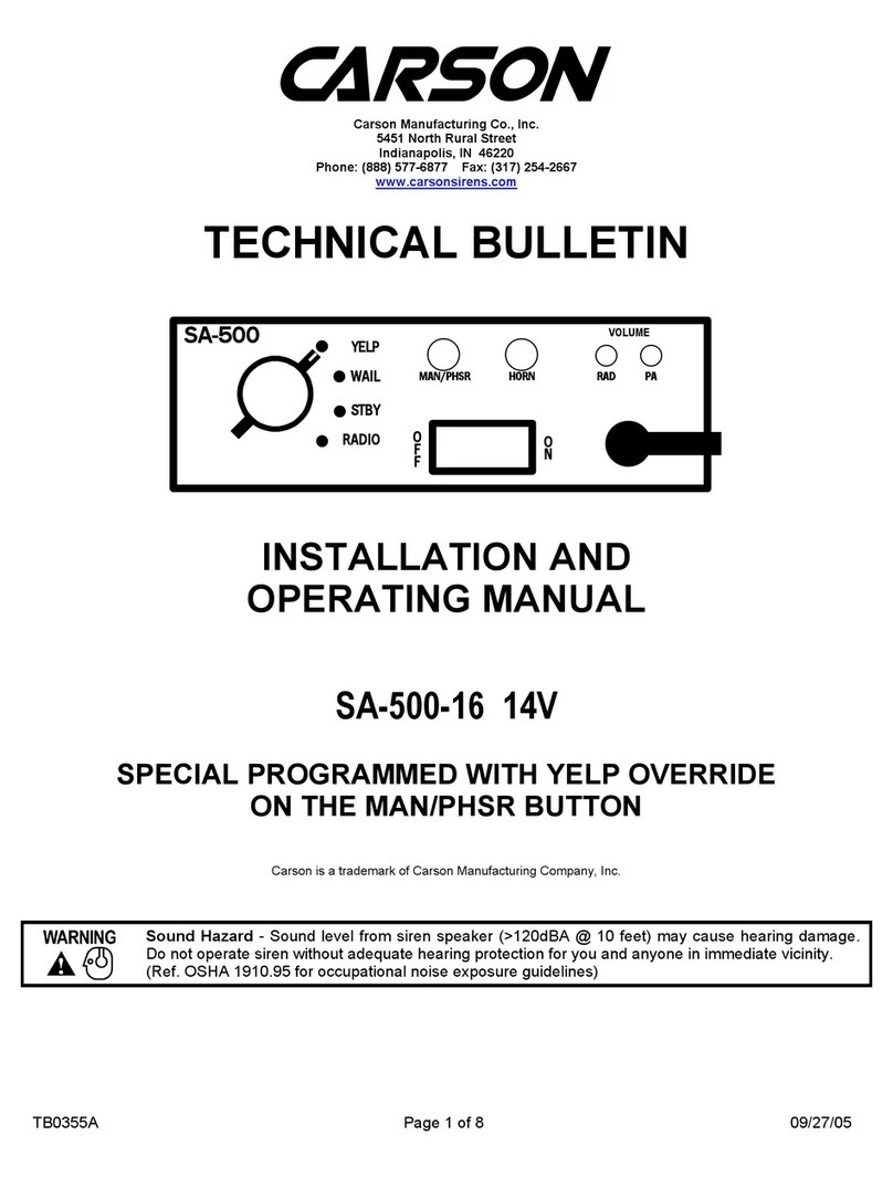 Carson SA-500-16 14V Installation and operating manual