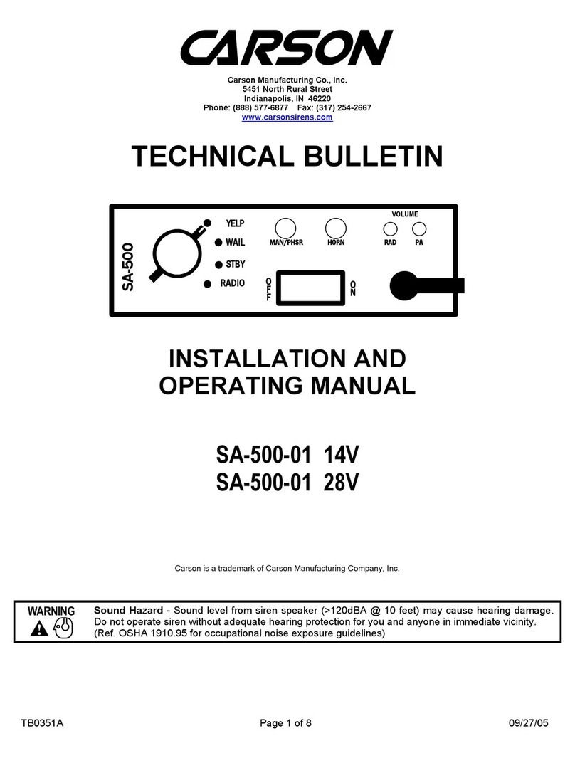 Carson SA-500-01 14V Installation and operating manual
