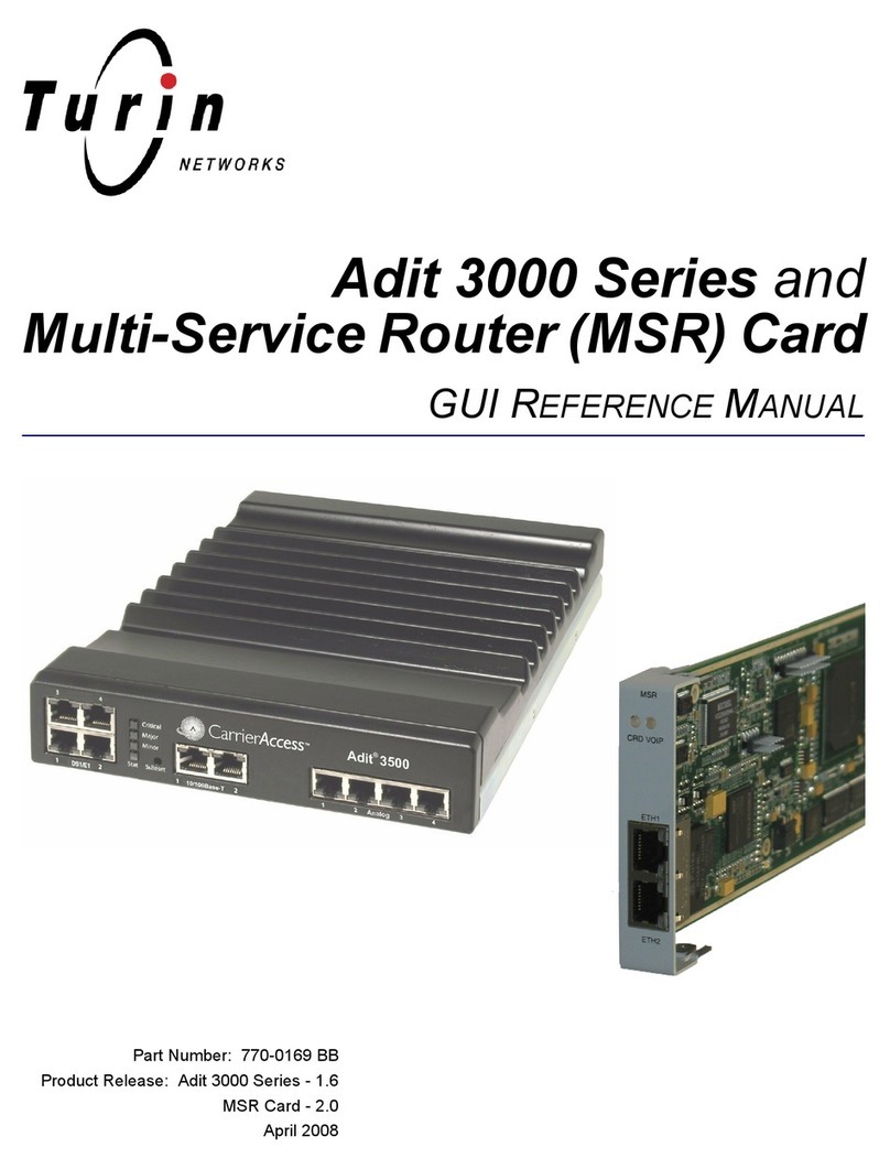 Carrier Access Multi-Service Router (MSR) Card MSR/Adit 3K... User manual