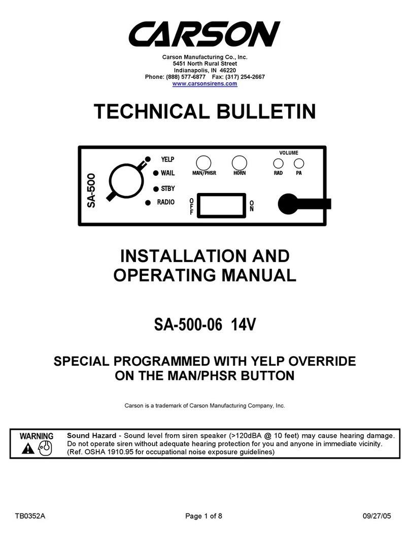 Carson SA-500-06 14V Installation and operating manual