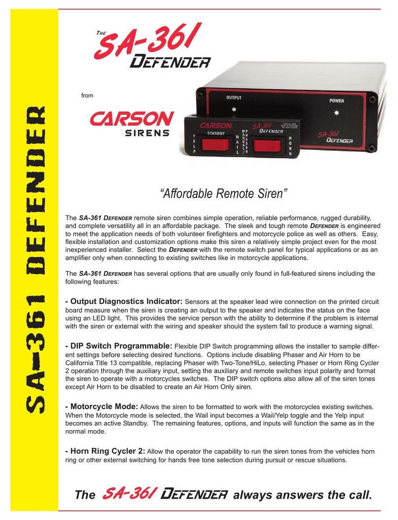 Carson SA-361 DEFENDER Specification sheet