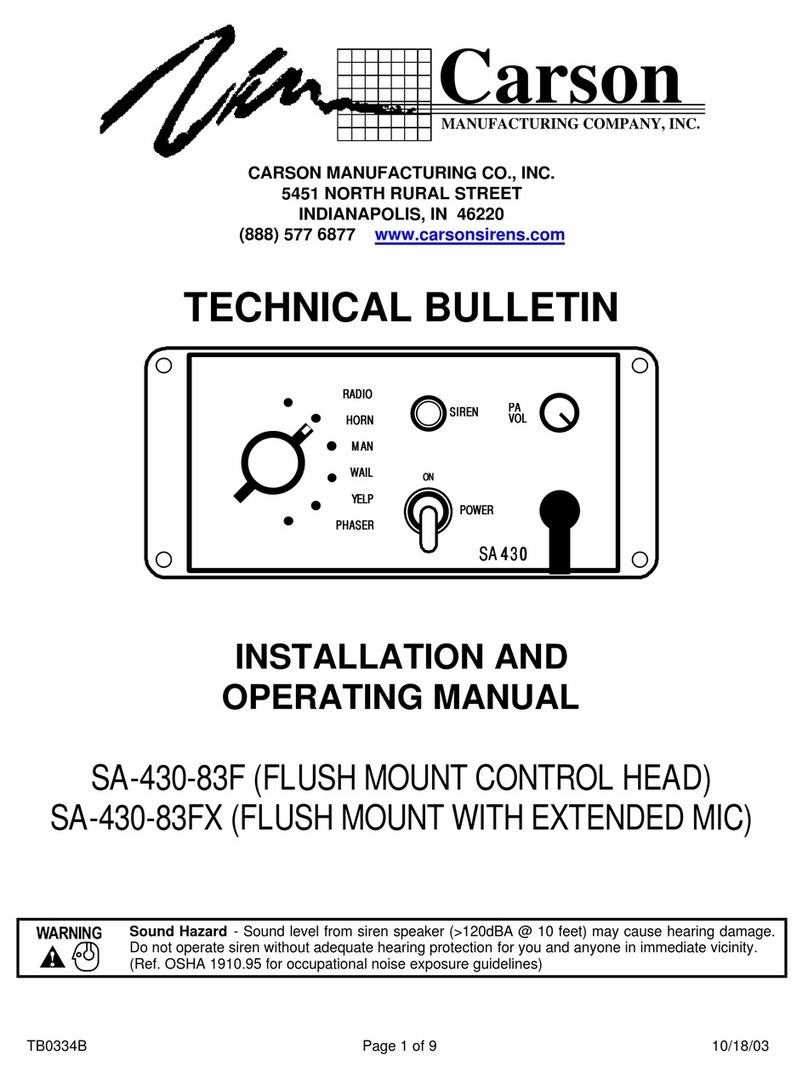 Carson SA-430-83F Installation and operating manual