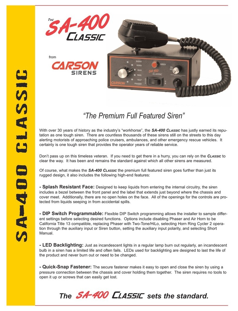 Carson SA-400 Classic Specification sheet