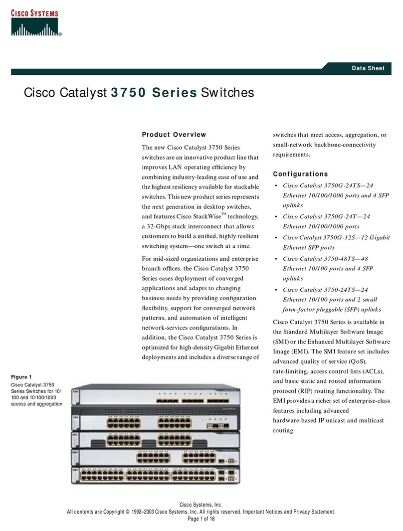 Cisco 3750 - Catalyst EMI Switch User manual