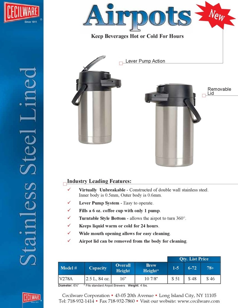 Cecilware V278A specification Cecilware V278A specification