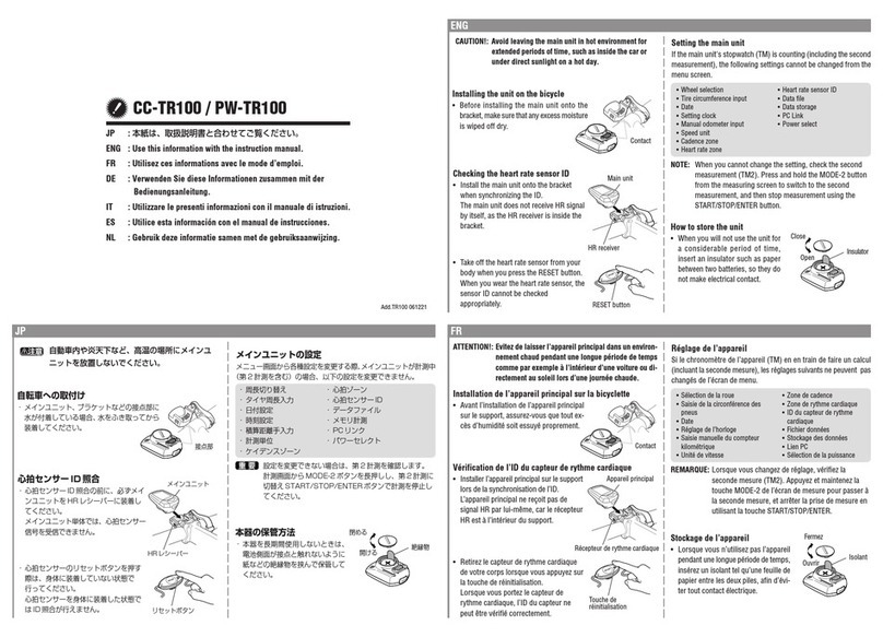 Cateye CC-TR100 product manual