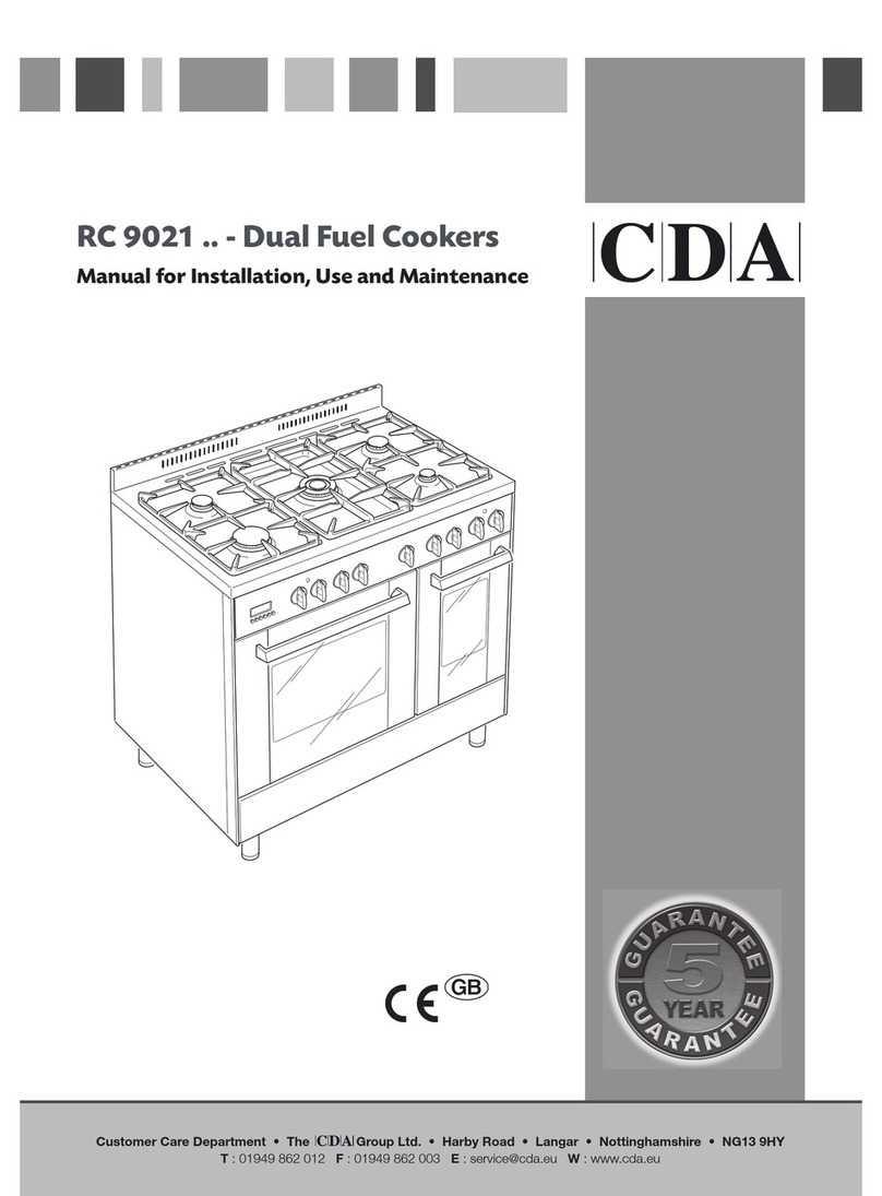 CDA DUAL FUEL COOKERS RC 9021 User manual CDA DUAL FUEL COOKERS RC 9021 User manual