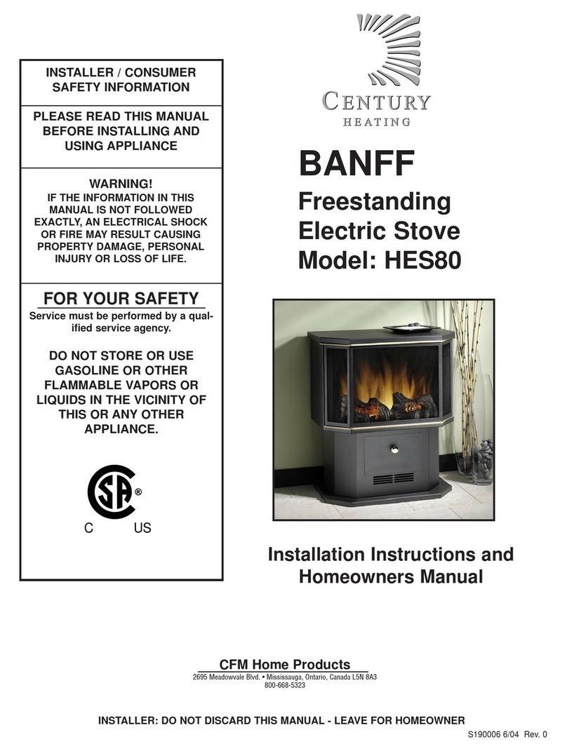 Century Heating BANFF HES80 Installation instructions and homeowner's manual
