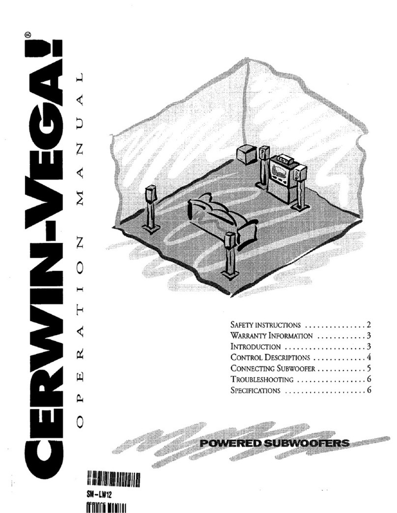 Cerwin-Vega SM-LW12 Operation manual
