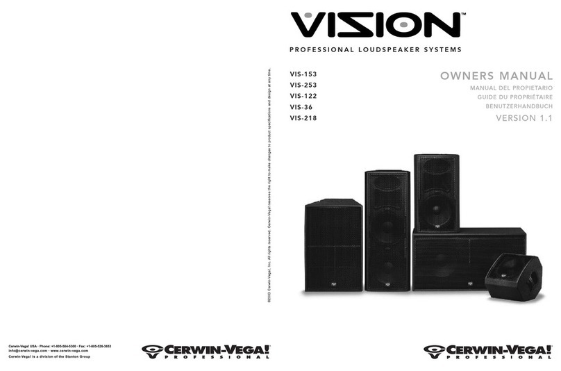 Cerwin-Vega Vision VIS-122 owner's manual