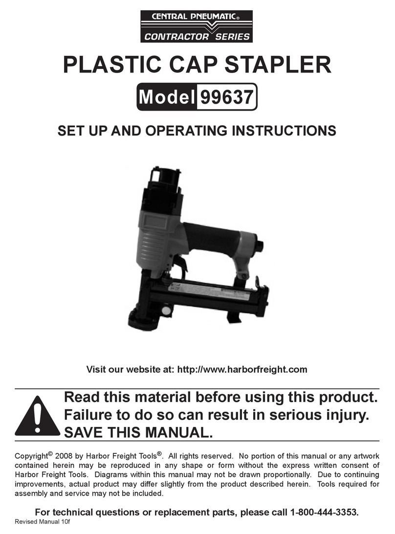 Central Pneumatic PLASTIC CAP STAPLER 99637 Installation manual