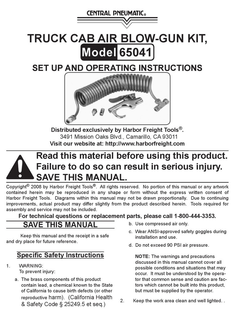 Central Pneumatic 65041 Set up and operating instructions