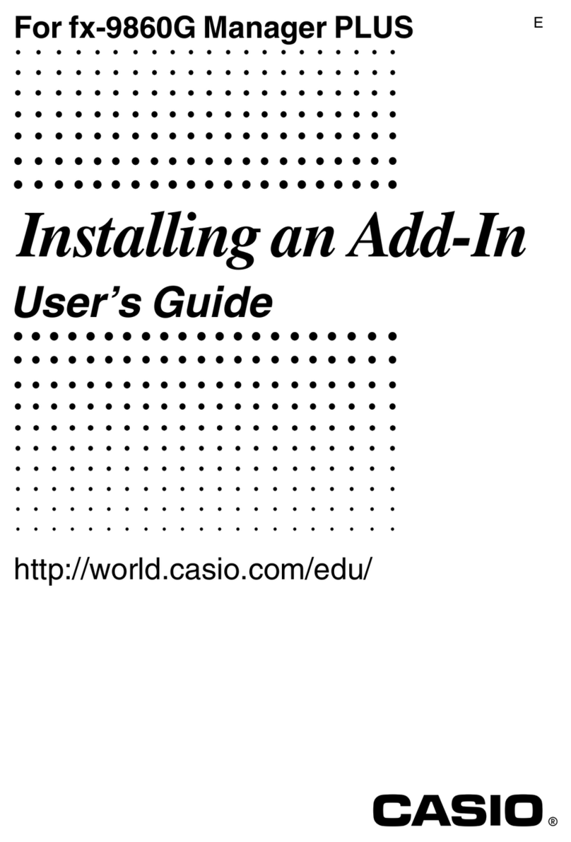 Casio fx-9860G AU PLUS Quick start guide Casio fx-9860G AU PLUS Quick start guide