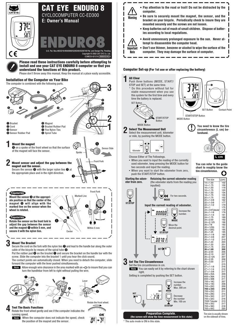 Cateye CC-ED300 owner's manual